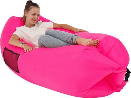Nafukovací sedací vak Lazy bag pink