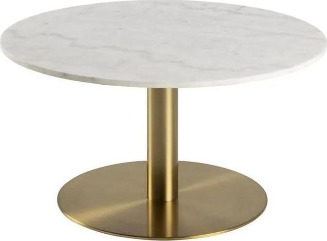 Konferenční stolek Corby bílý mramor/zlatá