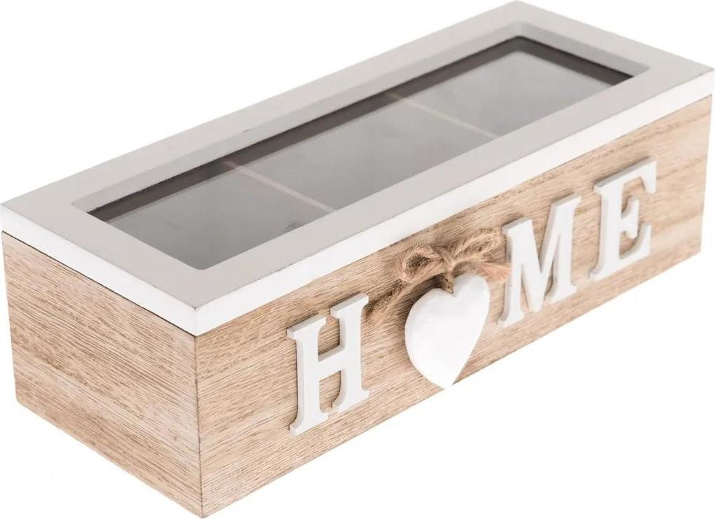 Dřevěný dekorační box Heart in home