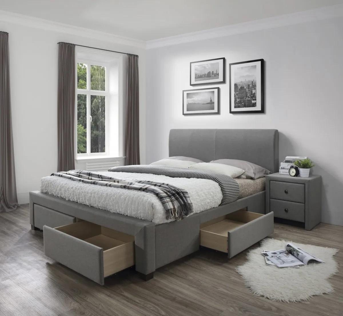 Čalouněná postel Dena 180x200 cm šedá