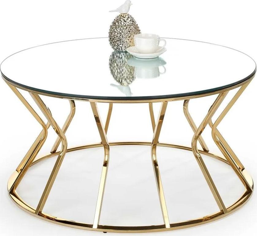 Konferenční stolek AFINA 90 cm zlatý