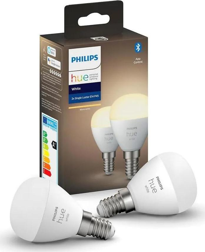 Philips SADA 2x LED Stmívatelná žárovka Philips Hue WHITE P45 E14/5