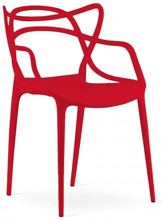 Červená plastová židle KATO