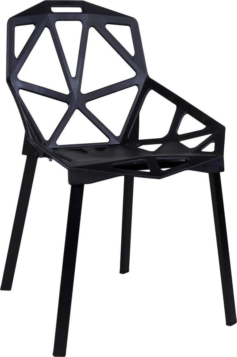 Prolamované židle VECTOR černé - 4 kusy
