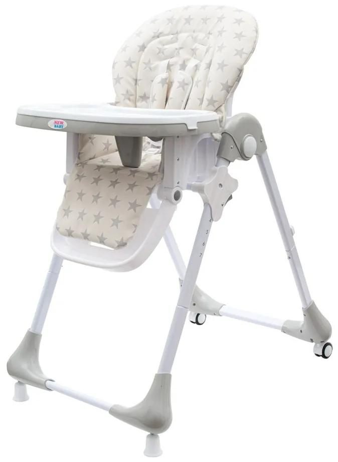 New Baby Jídelní židlička Gray Star - ekokůže